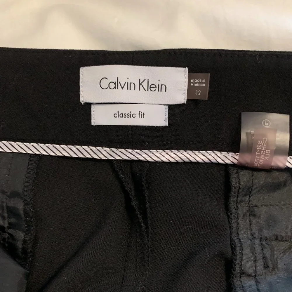 Calvin Klein Size 12 Classic Fit Black Dress Pants - Picture 3 of 3